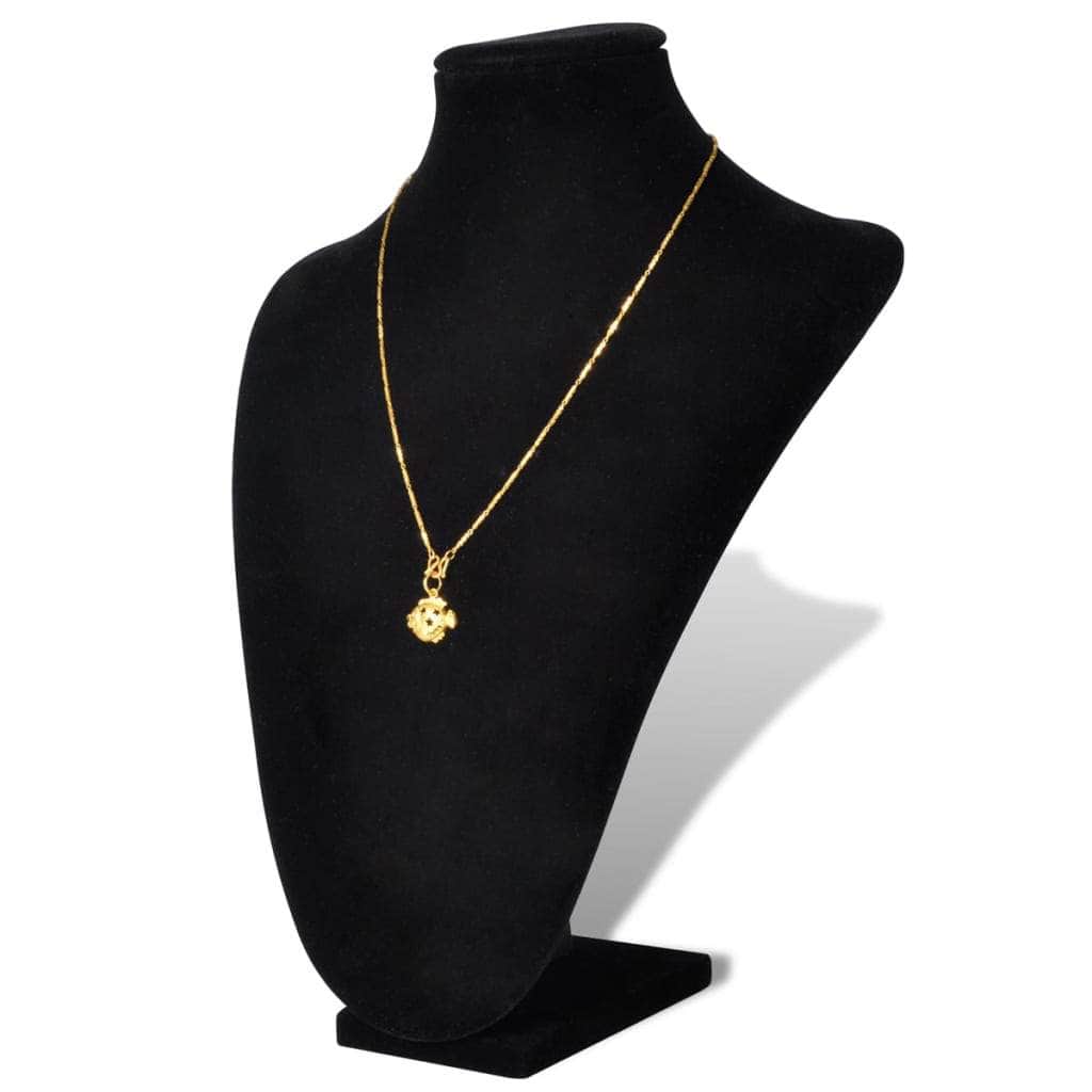 Flannel Jewelry Holder Necklace Bust Black 2 pcs
