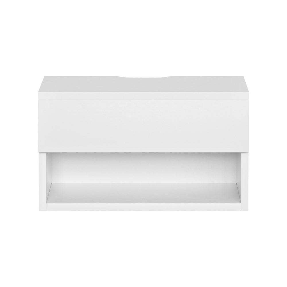 Bedside Tables - Floating Bedside Table Nightstand Drawer White