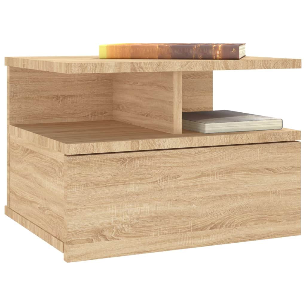 Floating Nightstand Sonoma Oak Chipboard