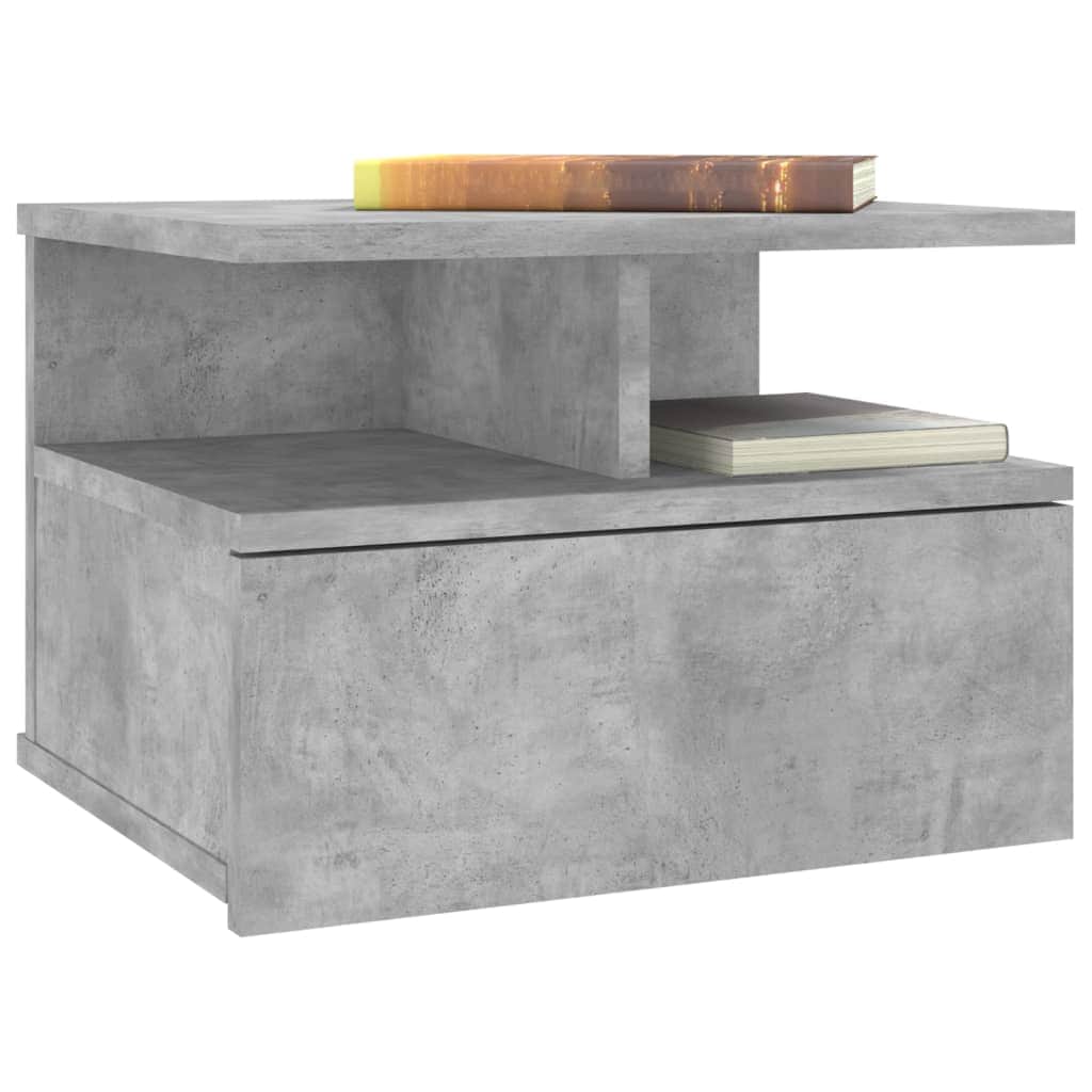 Floating Nightstands 2 pcs  Concrete Grey Chipboard