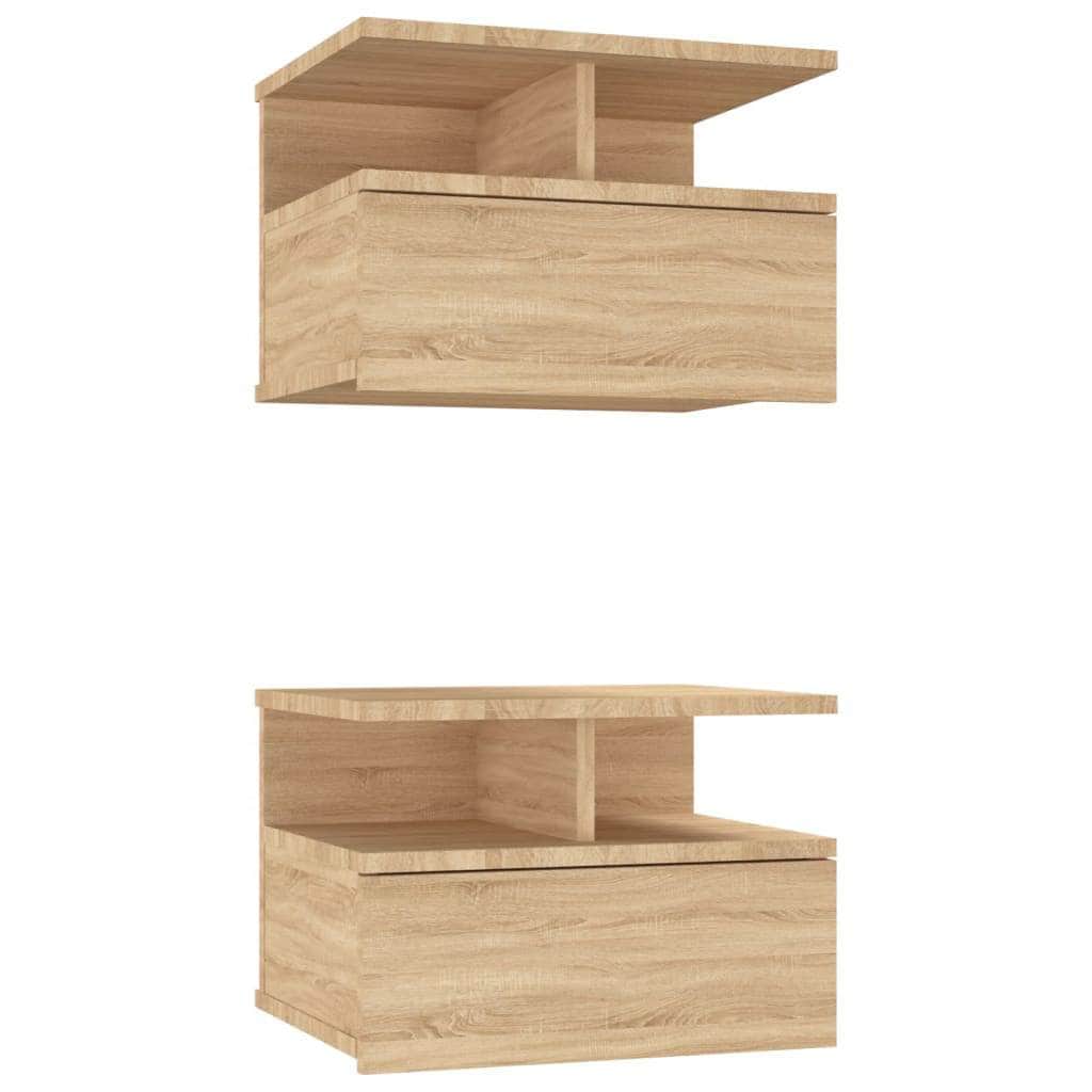 Floating Nightstands 2 pcs Oak Chipboard