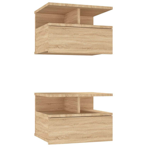 Floating Nightstands 2 pcs Oak Chipboard