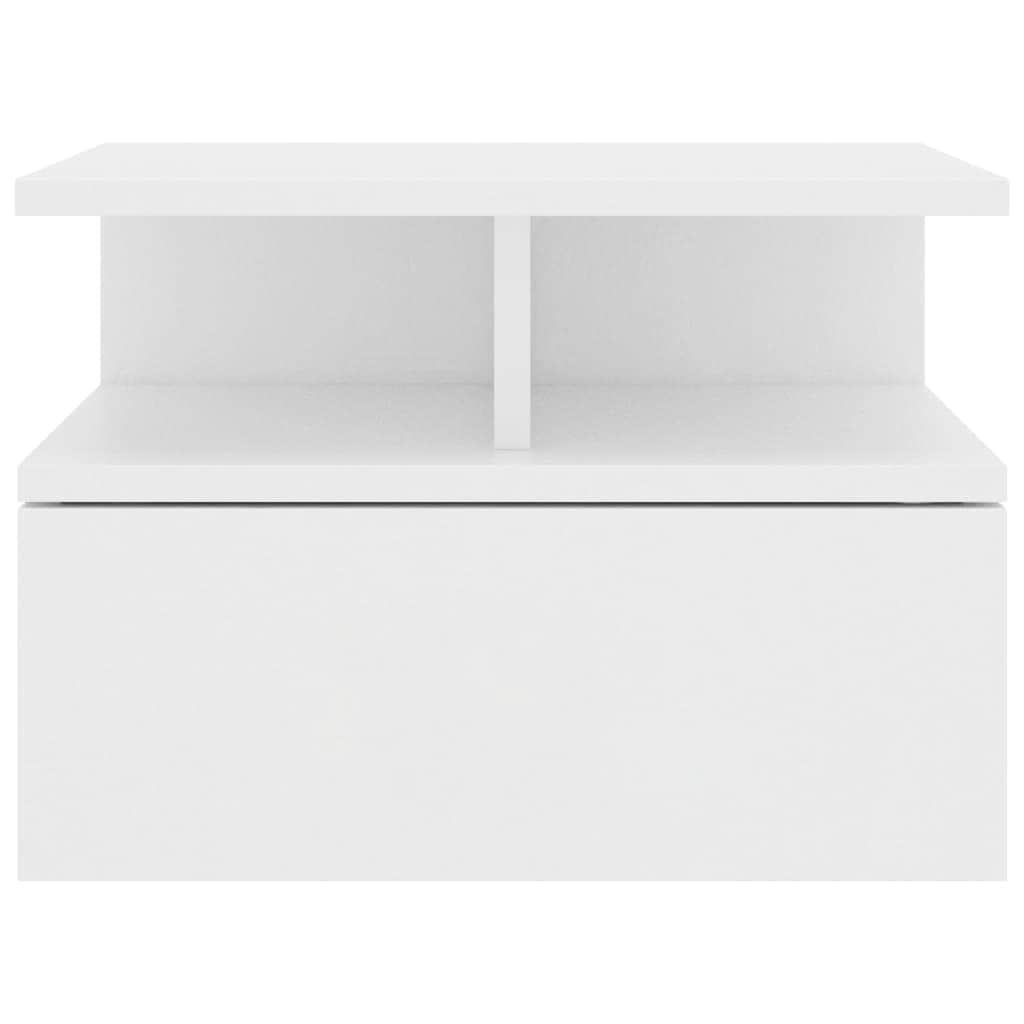 Floating Nightstands 2 pcs White Chipboard