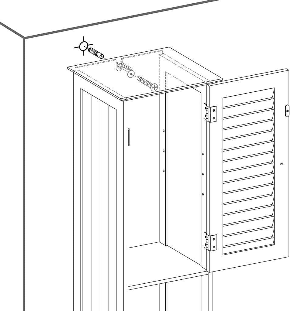 Floor Cabinet with 2 Doors and Shelves White BBC69WT