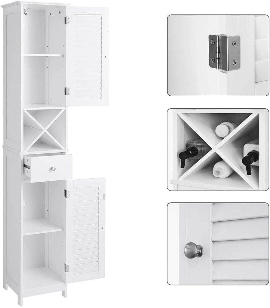 Floor Cabinet with 2 Doors and Shelves White BBC69WT