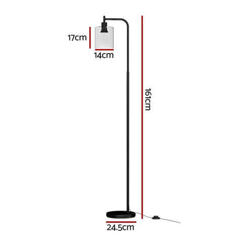 Floor Lamp Light Stand Modern Home Living Room Office Reading Glass Shade Black
