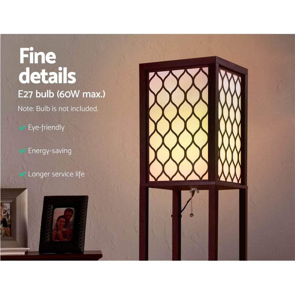 Floor Lamp Wood Shelf Morden Living Bedroom Lighting Storage Organizer