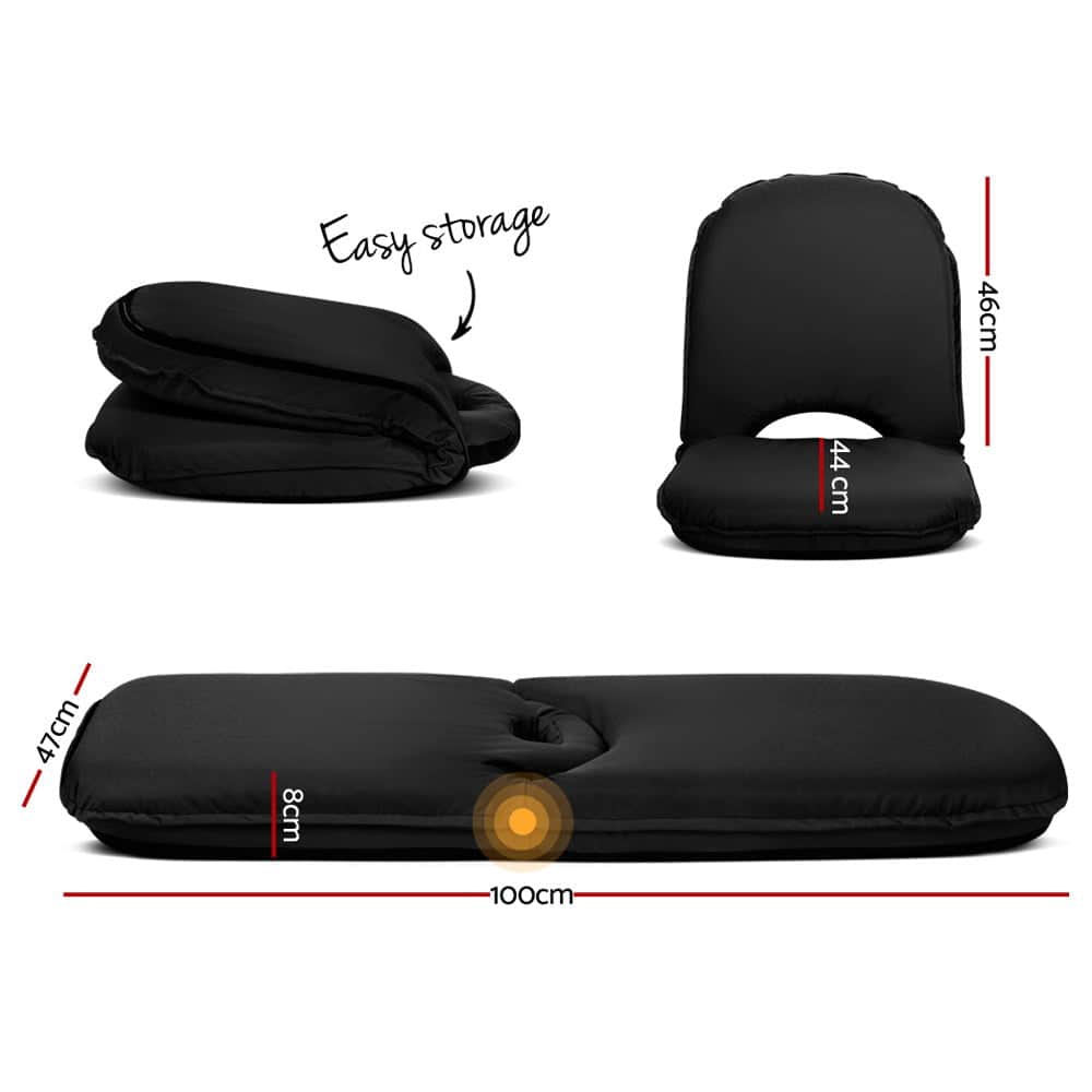 Floor Lounge Sofa Camping Chair Black