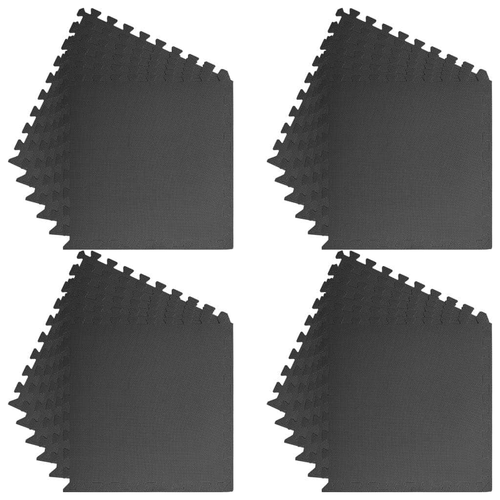 Black colour - Floor Mats 24 pcs EVA Foam Black