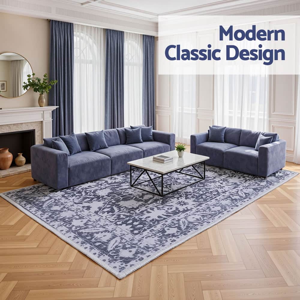 Floor Rug 240X340Cm Soft Velvet Washable Modern Area Rug Floor with Velvet finish