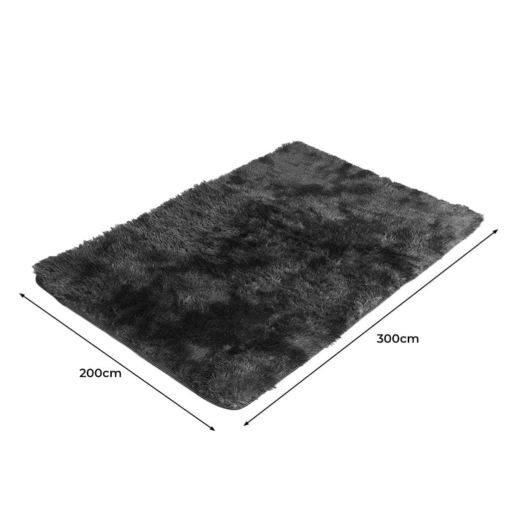 Floor Rug Shaggy Rugs Soft Large - Black