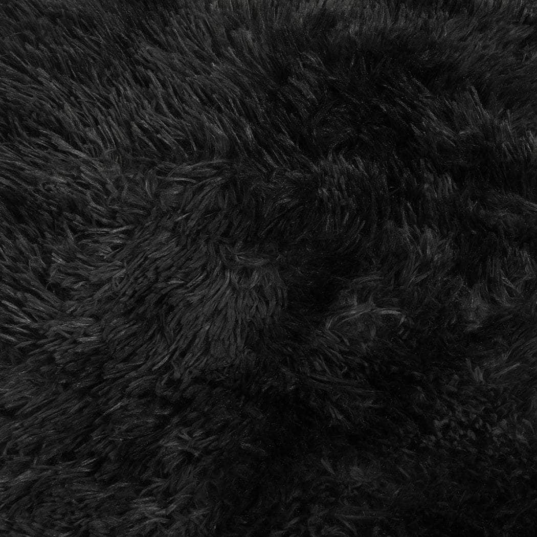 Floor Rug Shaggy Rugs Soft Large - Black