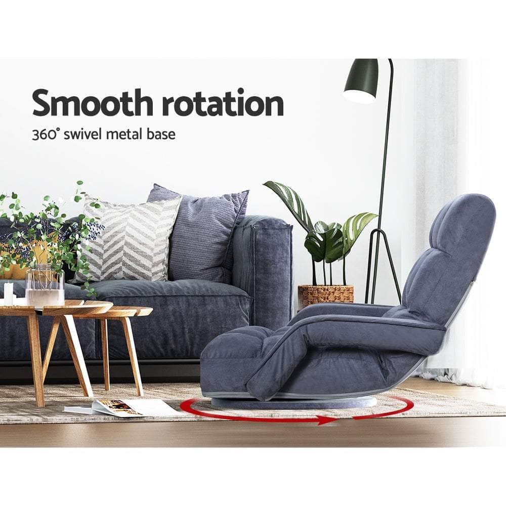 Floor Sofa Bed Lounge Chair Recliner Chaise Chair Swivel Charcoal