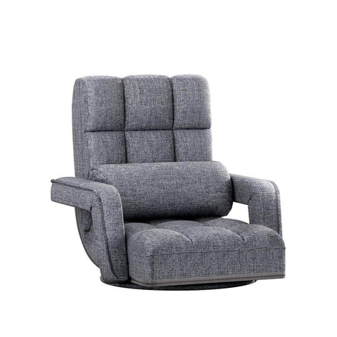 Floor Sofa Bed Lounge Chair Recliner Chaise Chair Swivel Grey