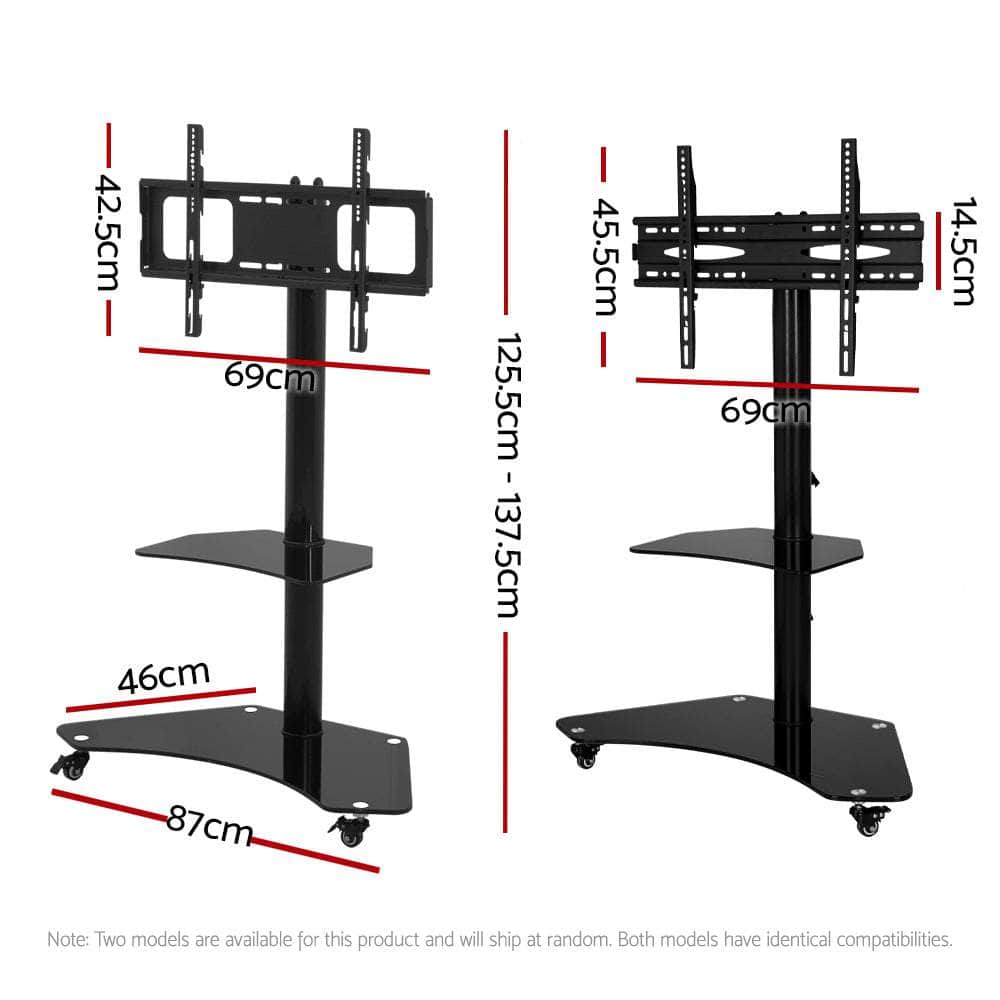 Floor TV Stand Brakcket Mount Swivel Height Adjustable 32 to 70 Inch Black