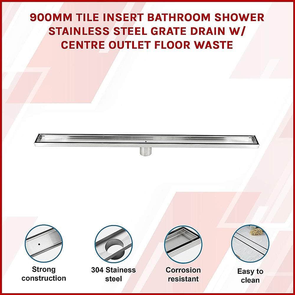 Floor Waste 900mm Tile Insert Bathroom Shower Stainless Steel