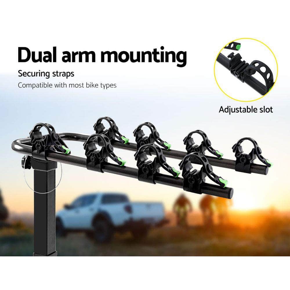 Foldable 4 Bike Rack Carrier for Car Rear Hitch Mount - Towbar Compatible