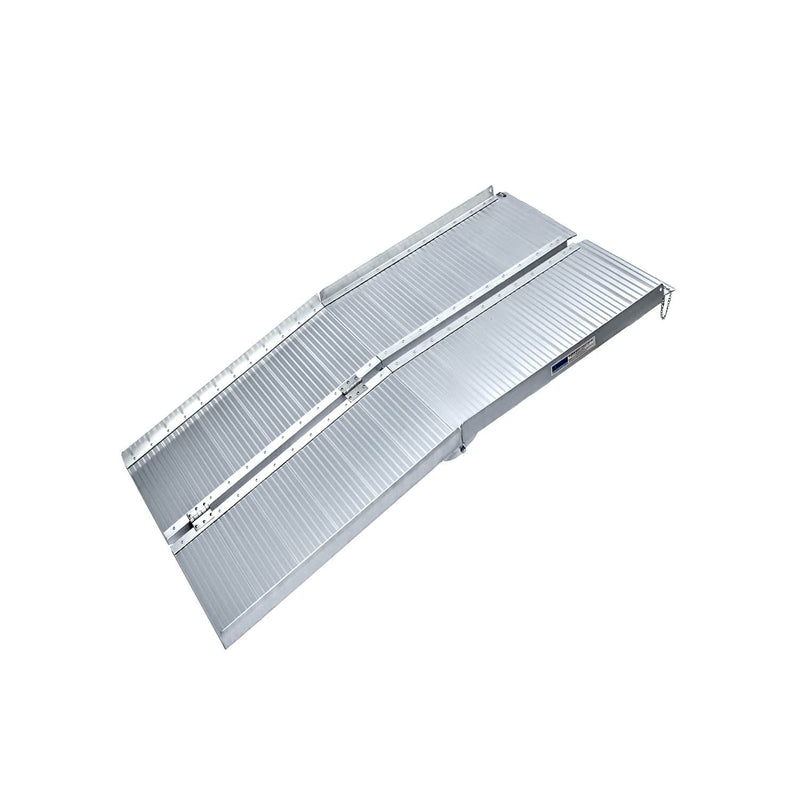 Foldable 4ft Aluminium Wheelchair Ramp R02 Non-Slip Silver Mobility