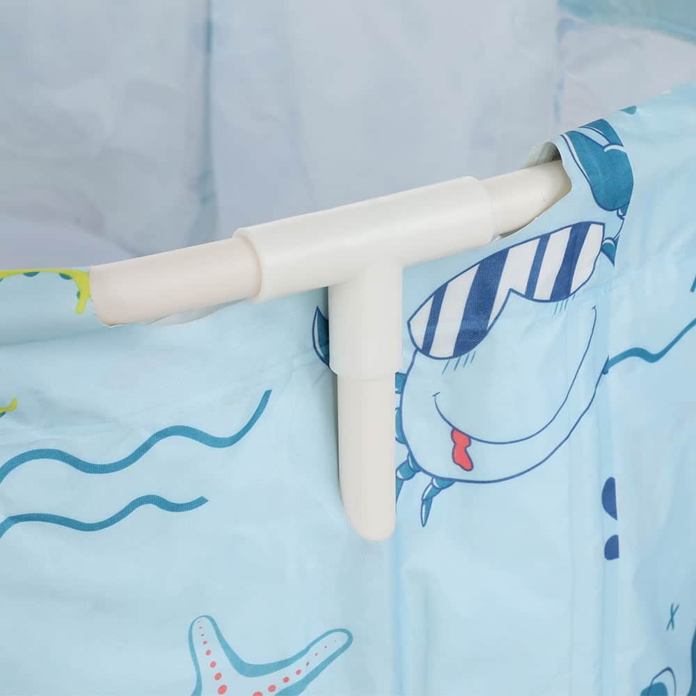 Foldable Bathtub PVC Spa Bucket Inflatable Cushion 134x65cm Blue