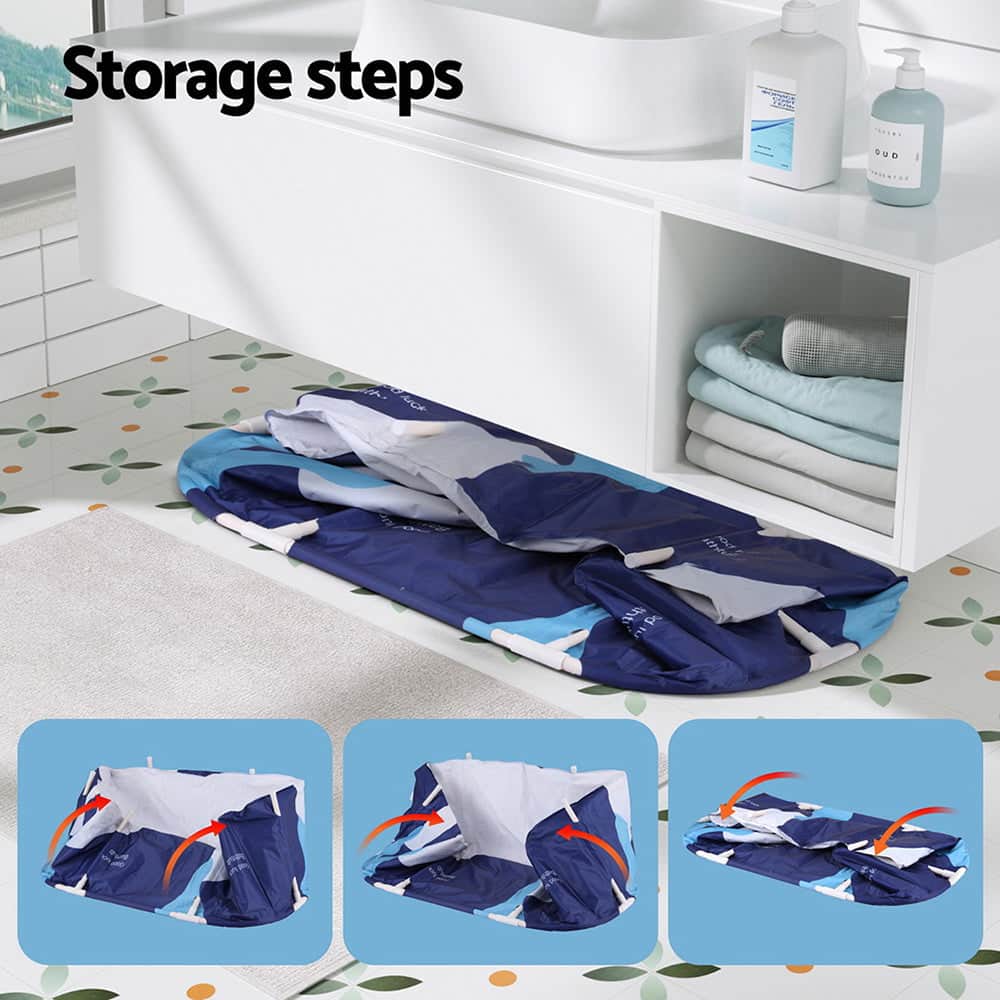 Foldable Bathtub PVC Spa Bucket Inflatable Cushion Navy Blue with Portable Toilets & Showers - photo 27