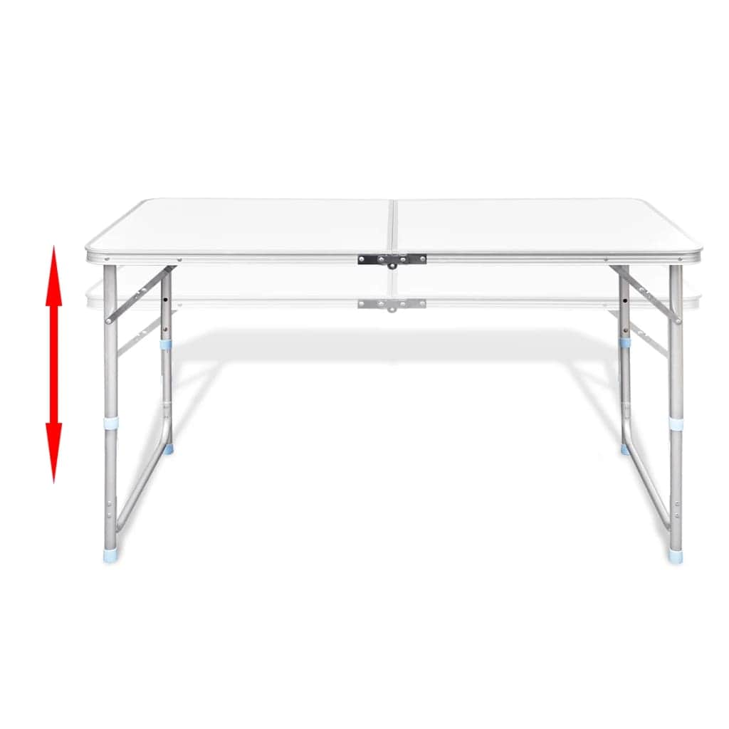 Foldable Camping Table Set with 4 Stools Height Adjustable