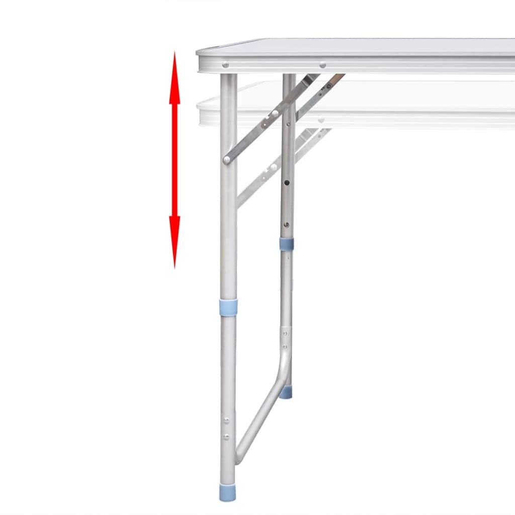 Foldable Camping Table Set with 6 Stools Height Adjustable - Simple deals