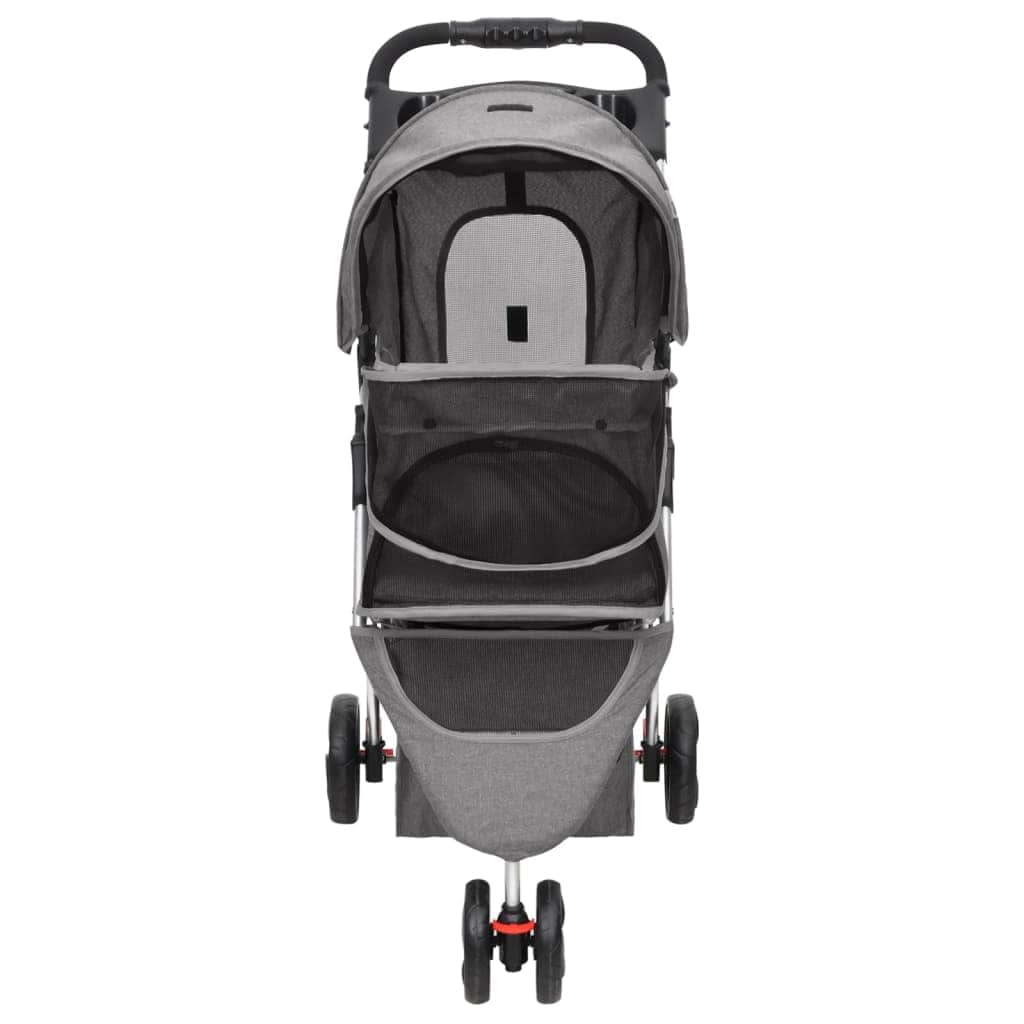 Foldable Canine Carriage: Sleek Grey Design, Crafted from Oxford Fabric