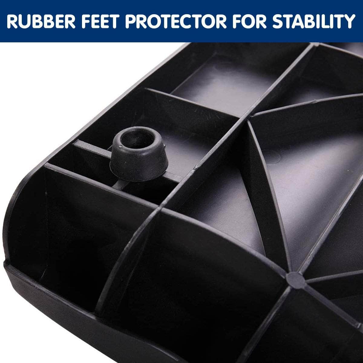 Foldable Car Dog Ramp Vehicle Ladder Step Stairs - Black - Black colour