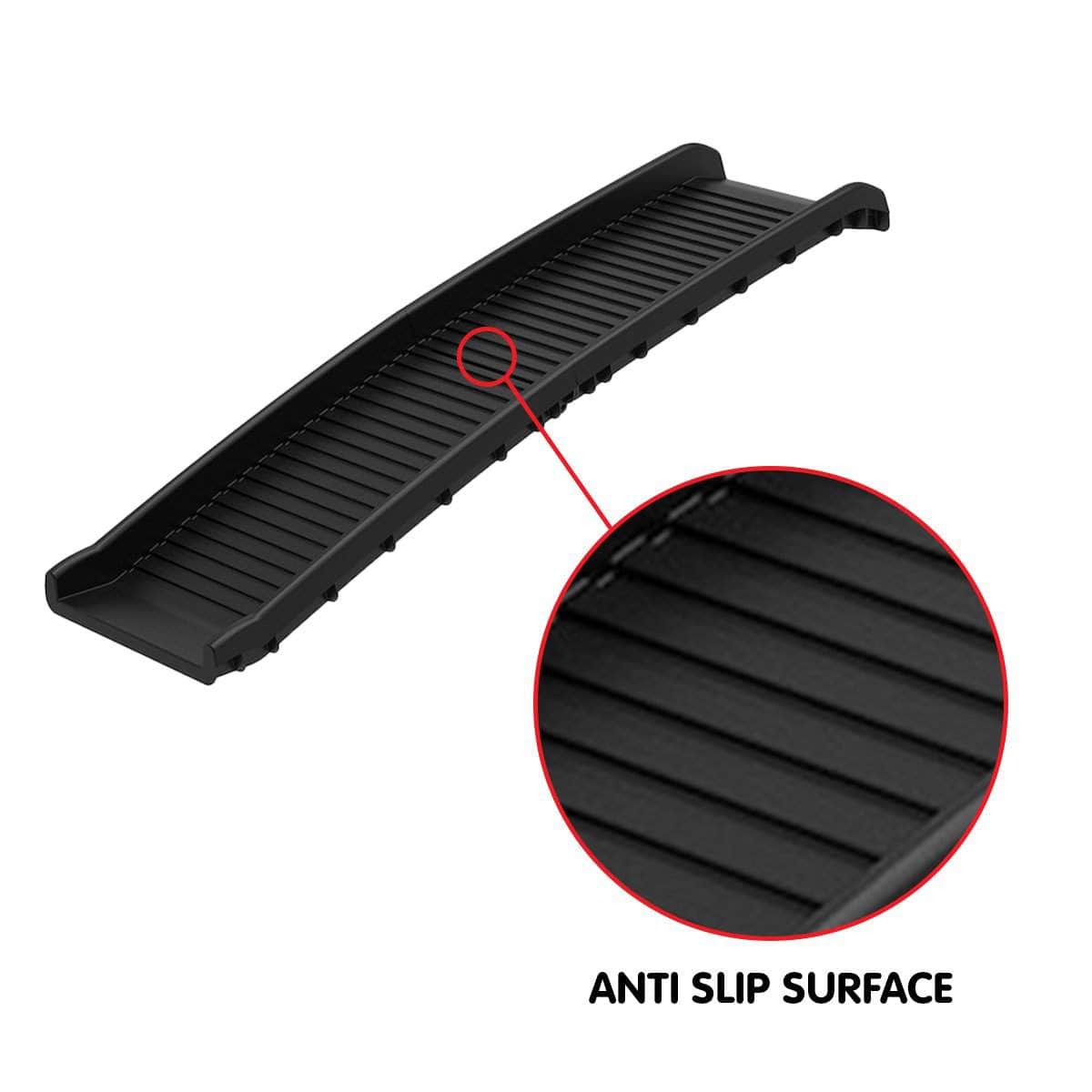 Foldable Car Dog Ramp Vehicle Ladder Step Stairs - Black, pets