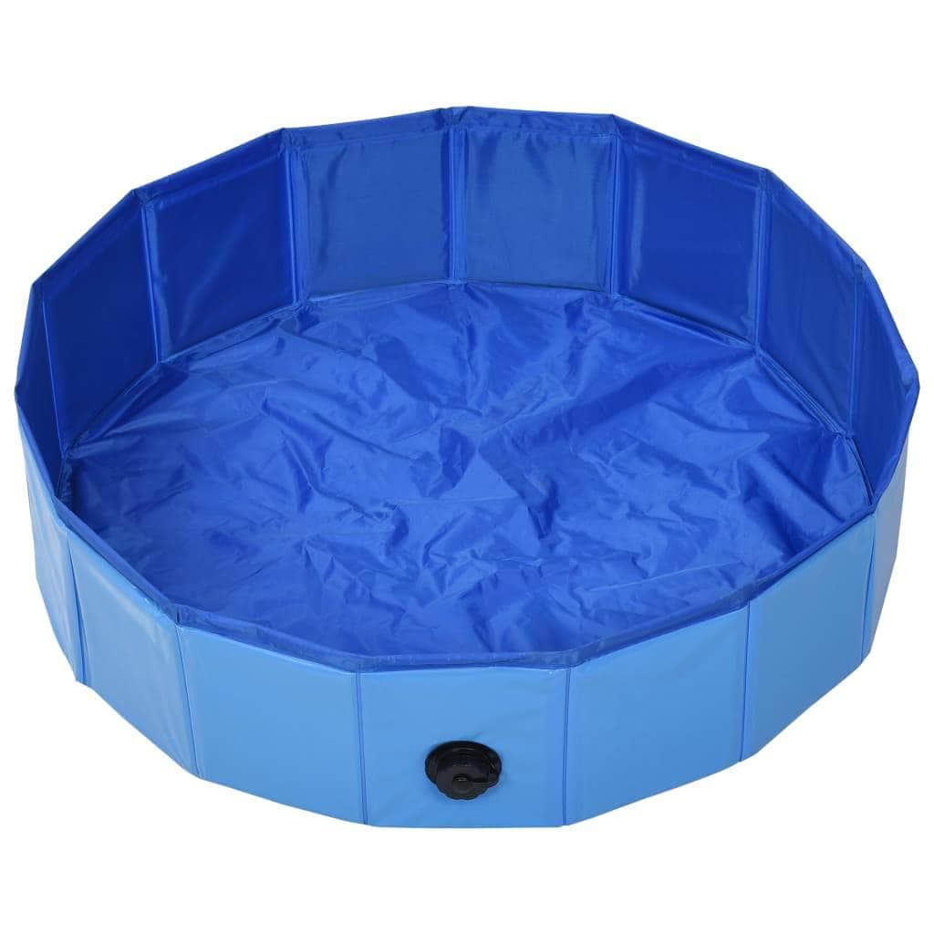 Foldable Dog Swimming Pool Blue PVC XL