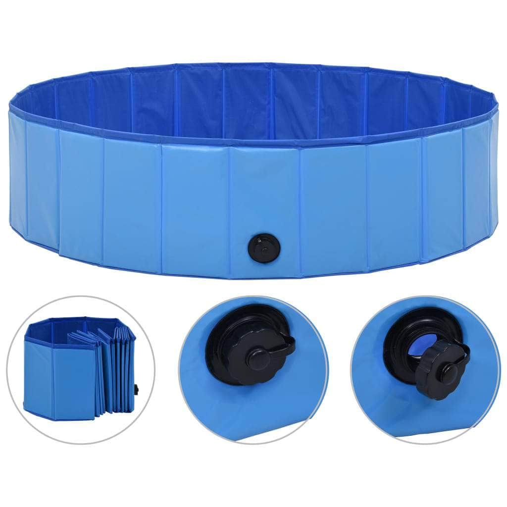 Foldable Dog Swimming Pool Blue PVC XXL