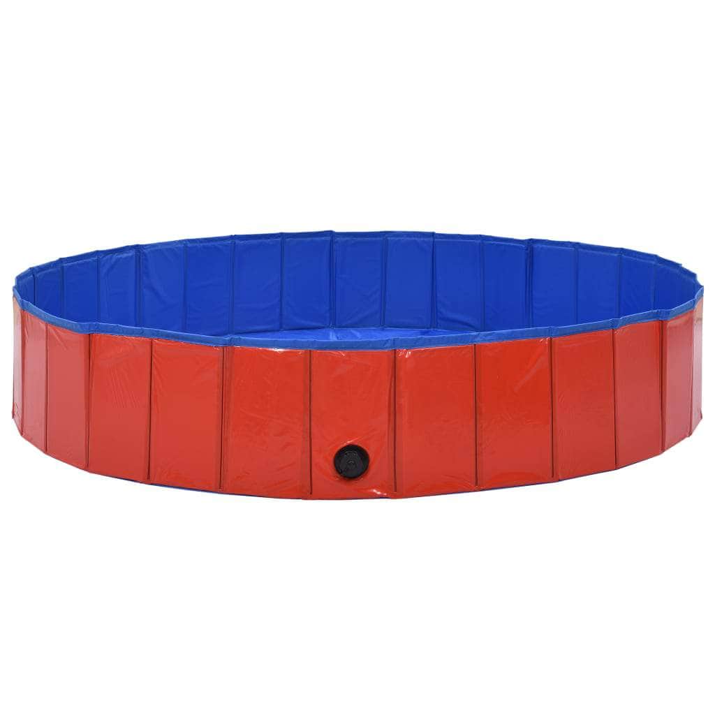 Foldable Dog Swimming Pool Red PVC L