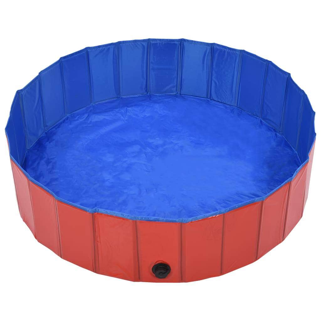 Foldable Dog Swimming Pool Red PVC M