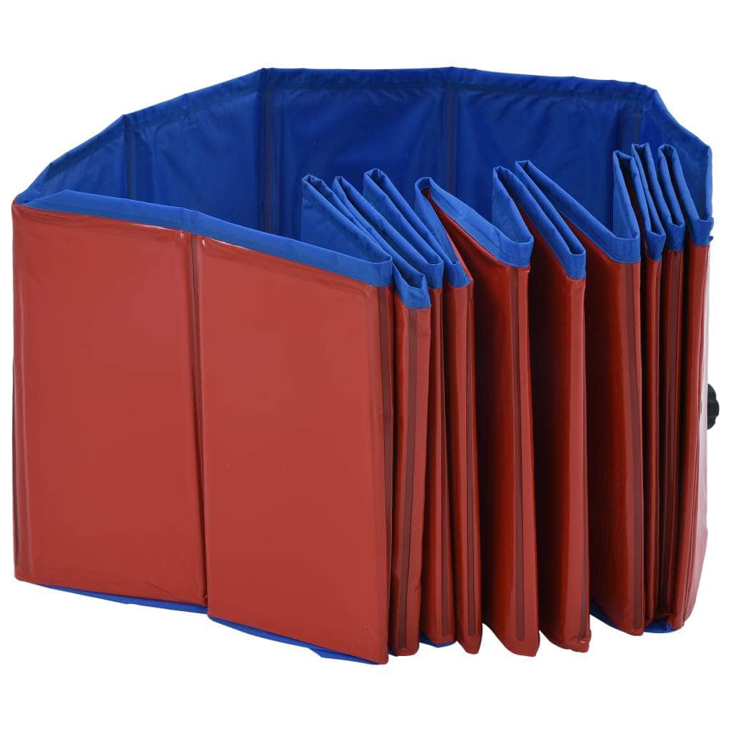 Foldable Dog Swimming Pool Red PVC M