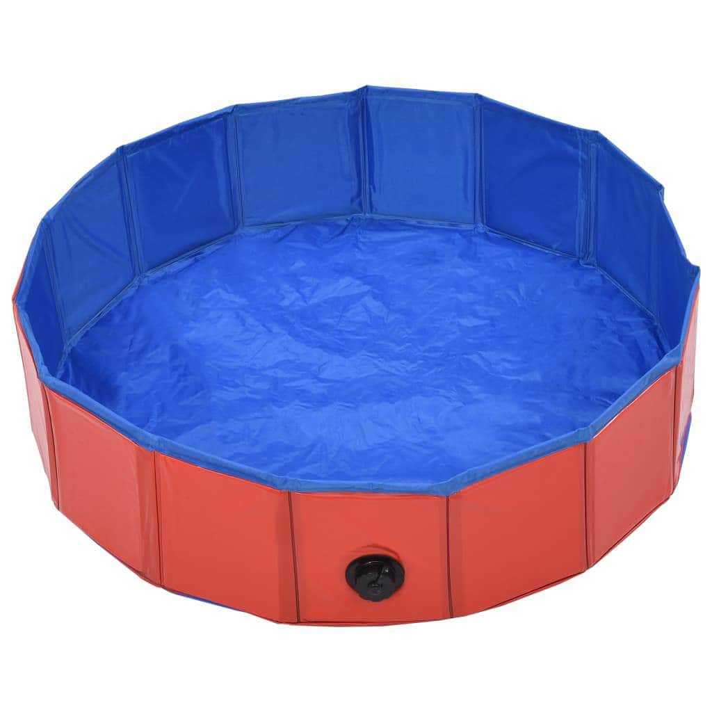 Foldable Dog Swimming Pool Red PVC S