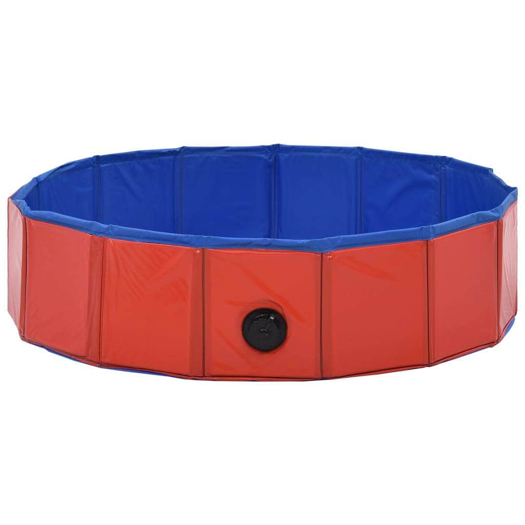 Foldable Dog Swimming Pool Red PVC S