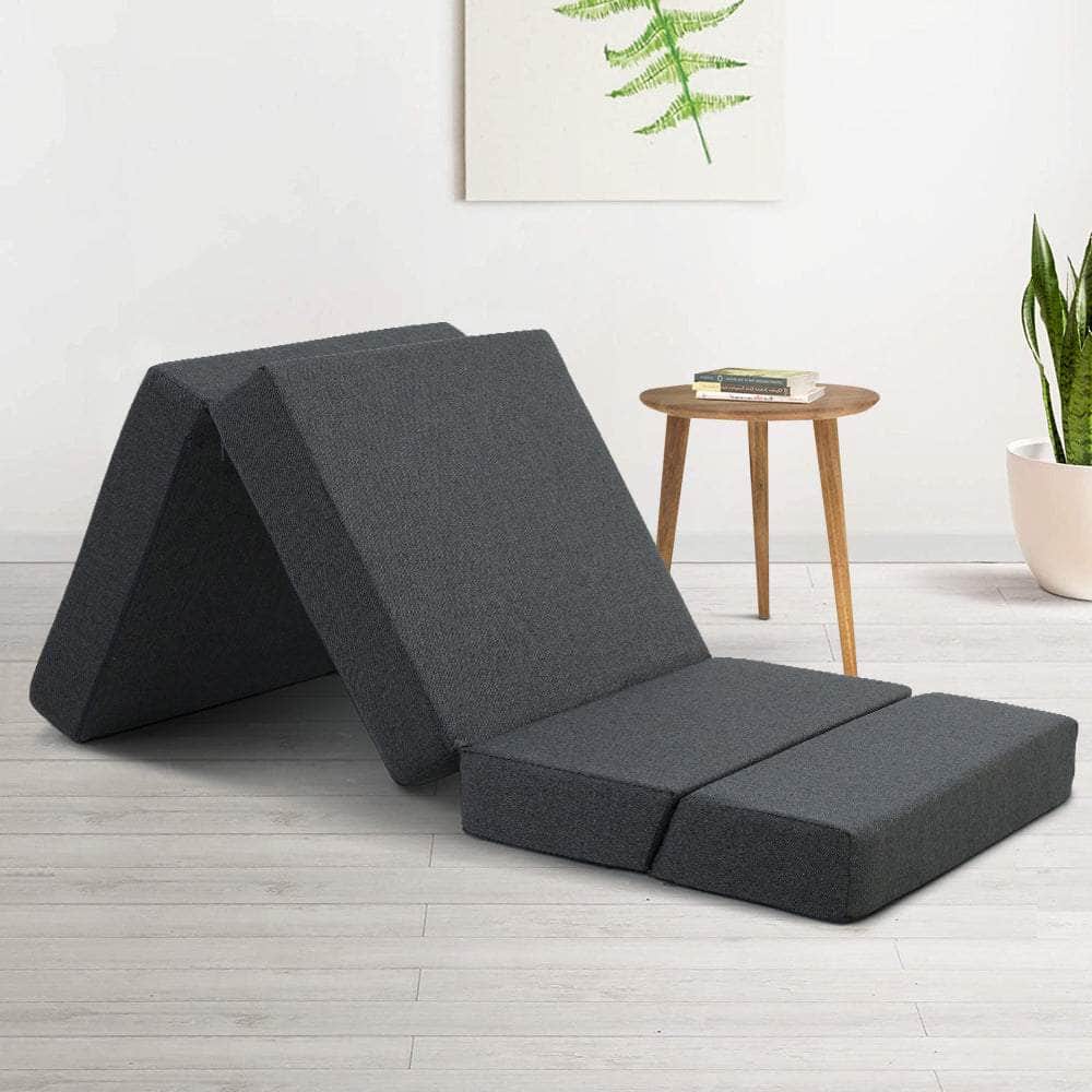 Foldable Mattress Folding Foam Bed Floor Mat Grey