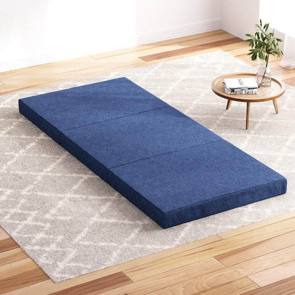 Foldable Mattress Folding Foam Single Blue - Single
