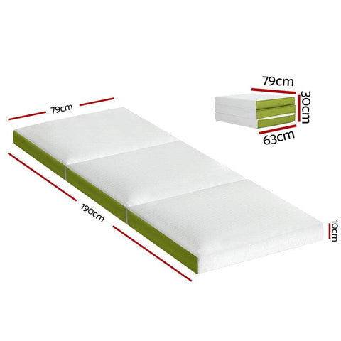 Foldable Mattress Folding Foam Trifold Green