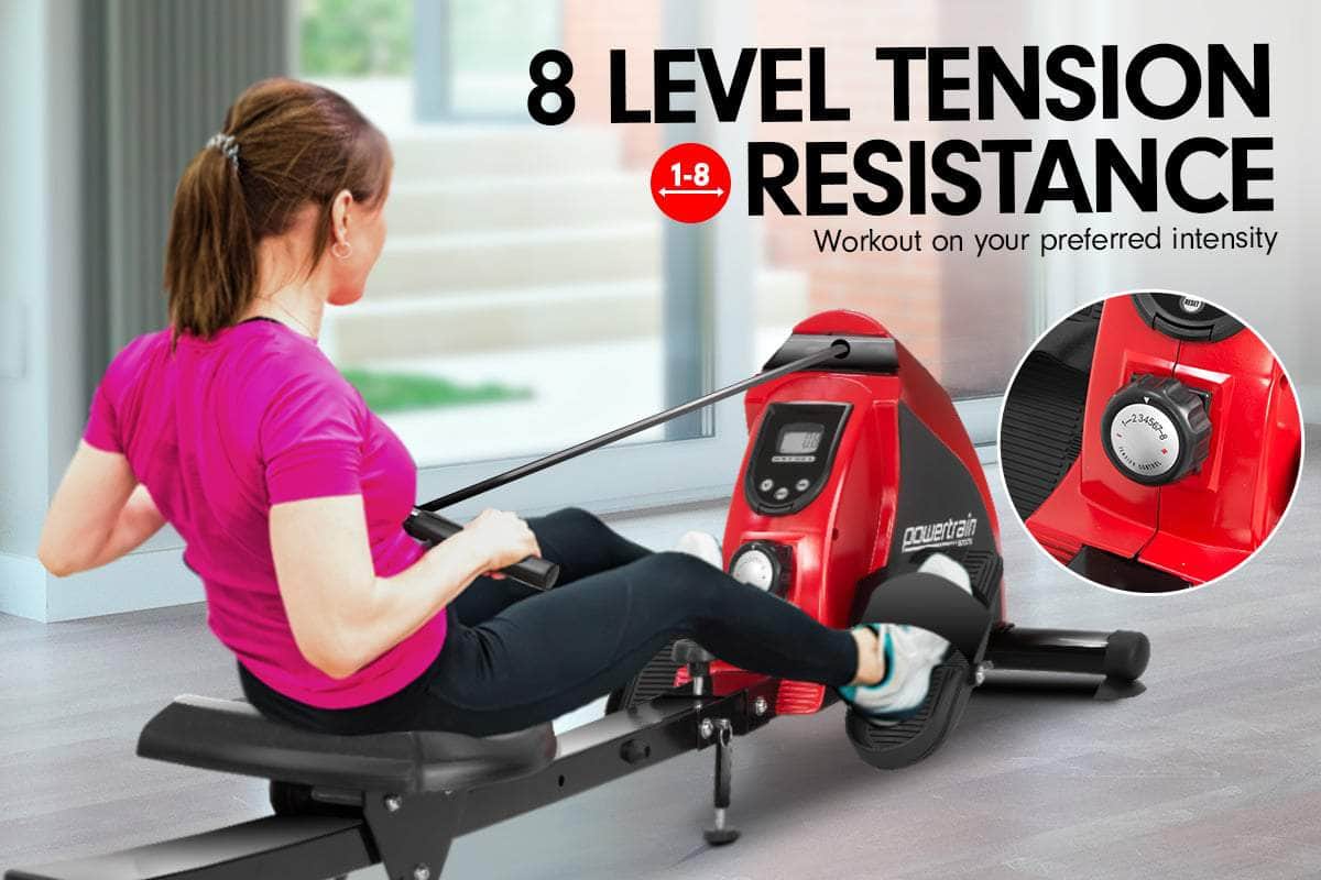 Foldable Rowing Machine Magnetic Resistance RW-H02 - Red