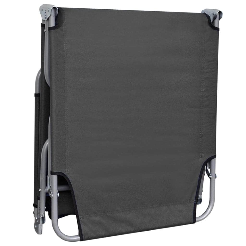 Foldable Sunlounger with Adjustable Backrest Grey - Simple deals
