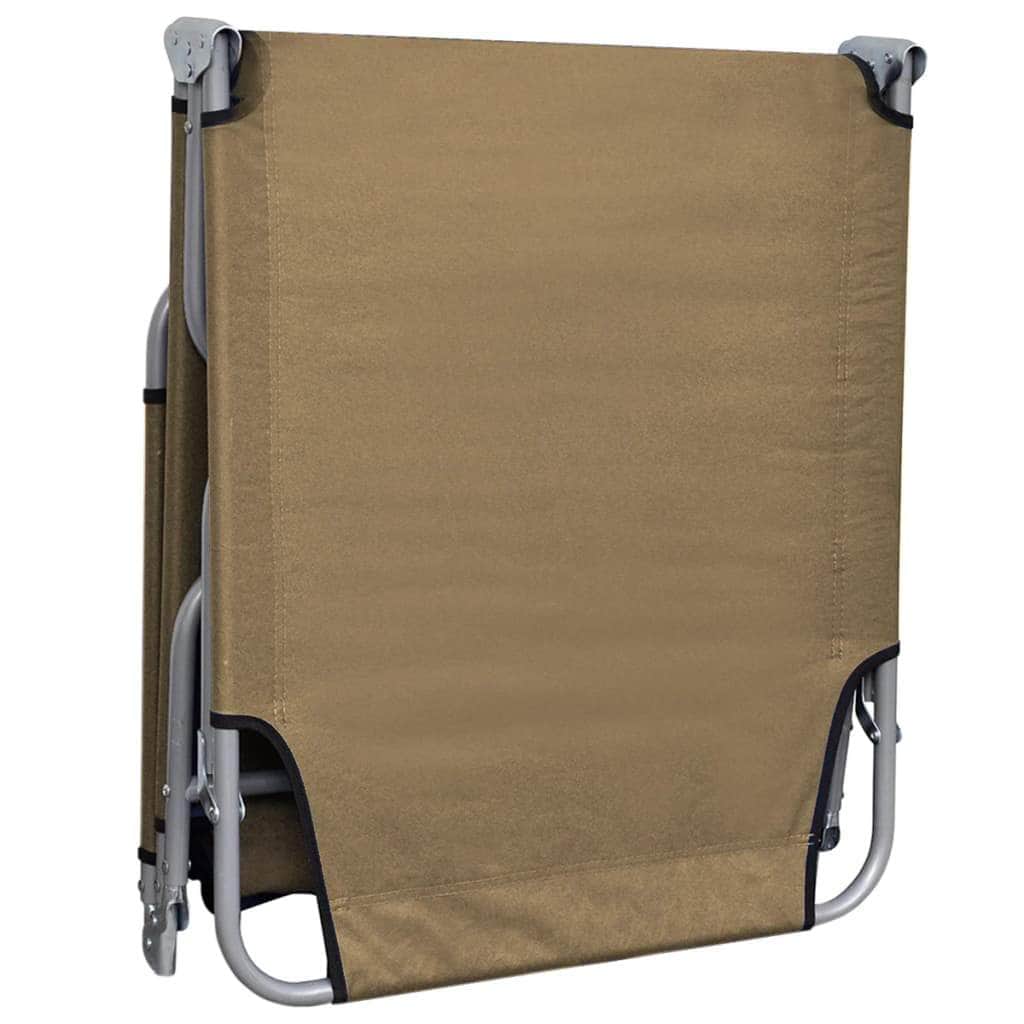 Foldable Sunlounger with Adjustable Backrest Taupe - Simple deals