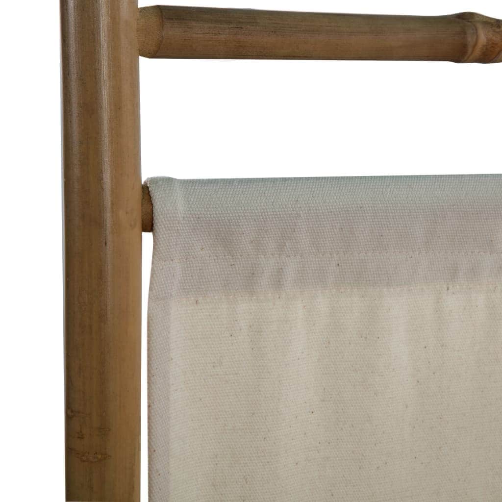 Folding 3 - Panel Room Divider Bamboo and Canvas 120 cm - Simple deals