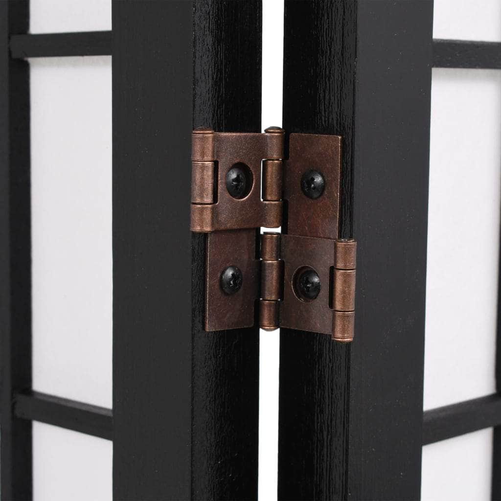 Folding 3-Panel Room Divider Japanese Style  Black