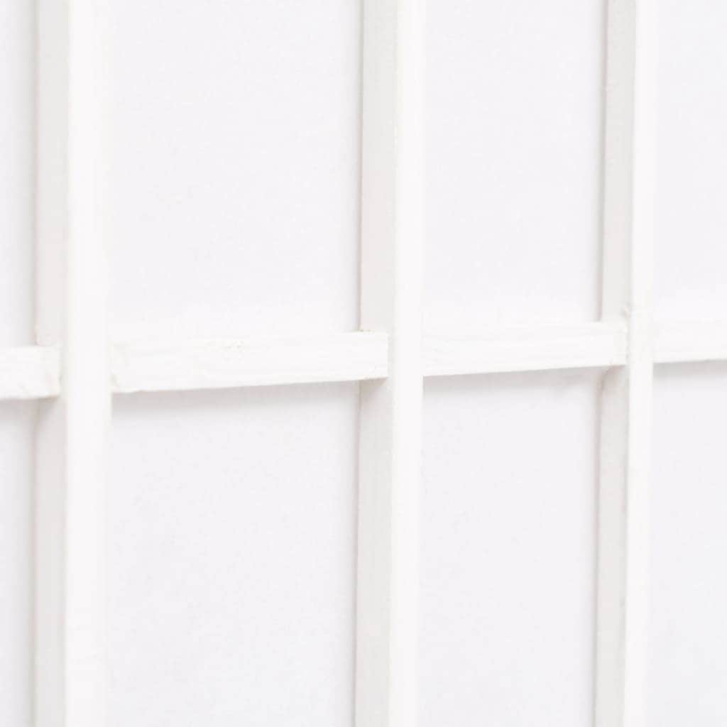 Folding 6-Panel Room Divider Japanese Style White