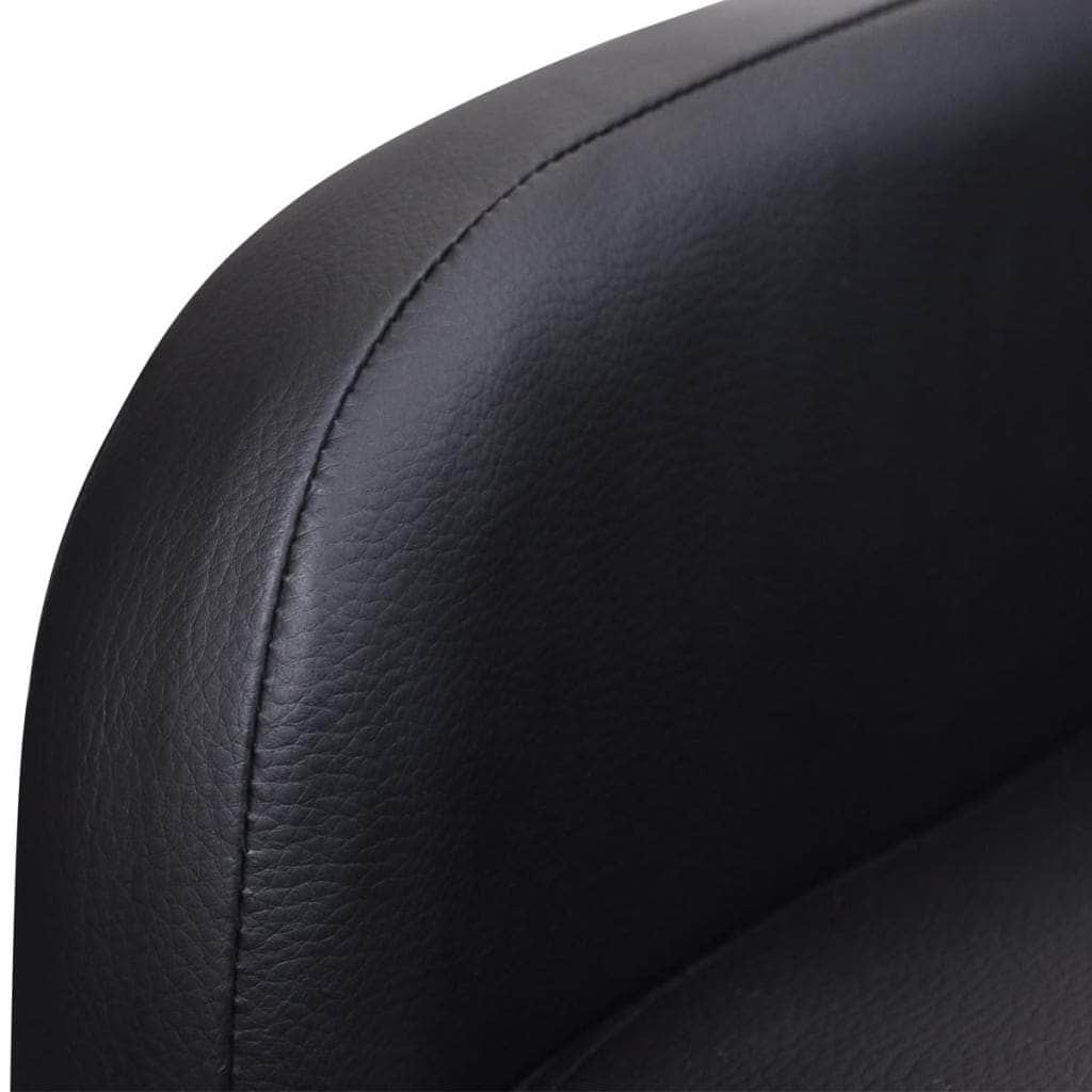 Folding Archair Black Fau Leather