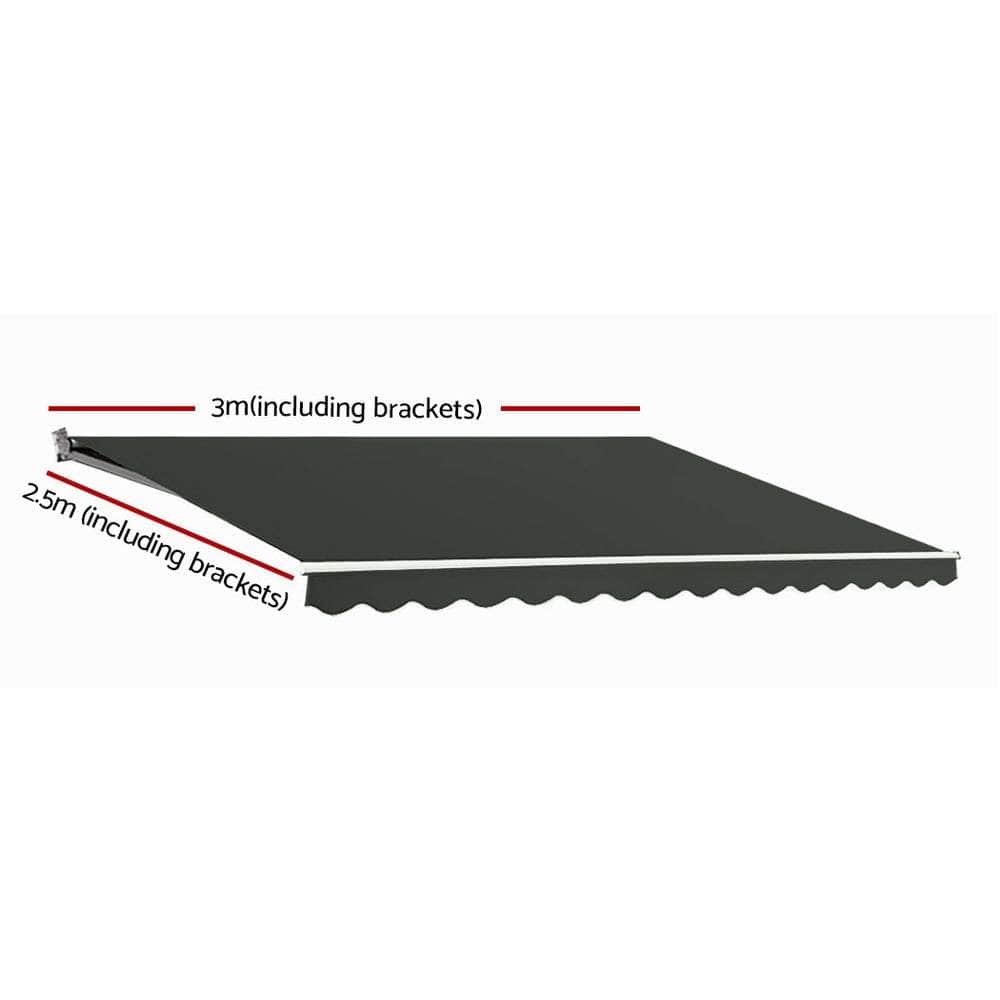 Folding Arm Awning Motorised Retractable Outdoor Sunshade3X2.5M