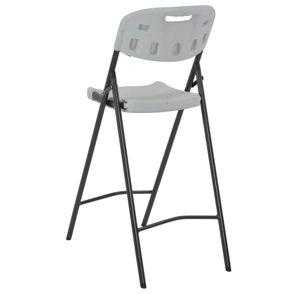 Folding Bar Chairs 2 pcs HDPE and Steel White - Simple deals