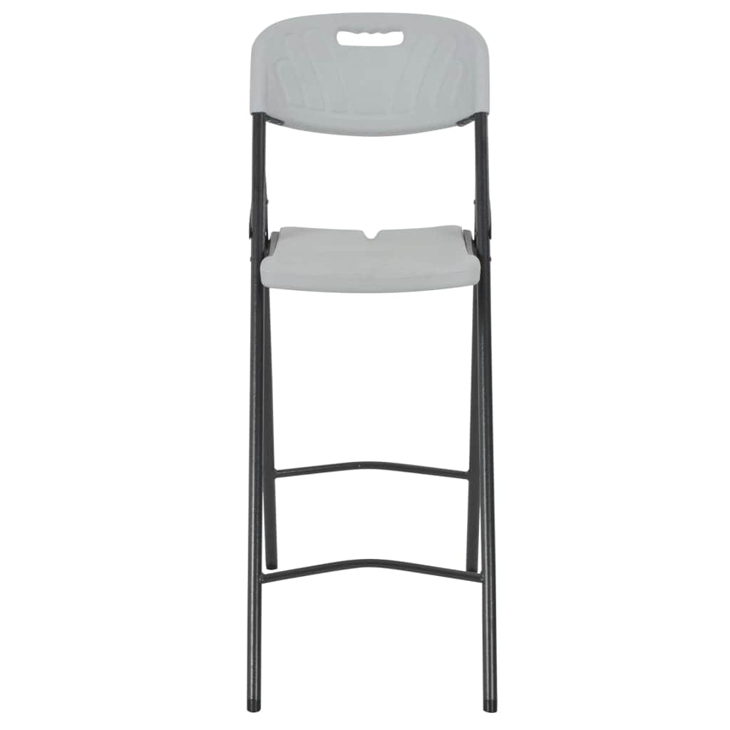 Folding Bar Chairs 2 pcs HDPE and Steel White - Simple deals