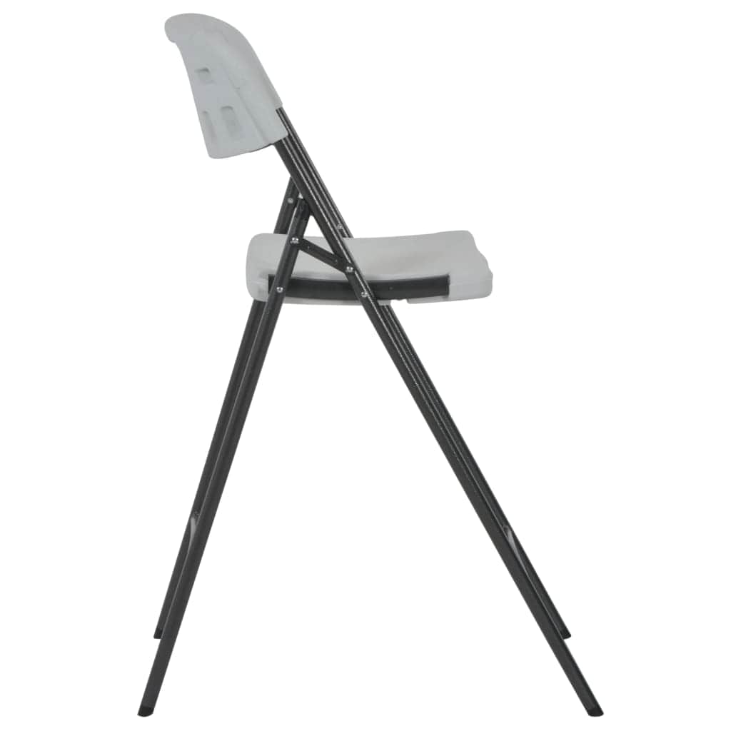 Folding Bar Chairs 2 pcs HDPE and Steel White - Simple deals